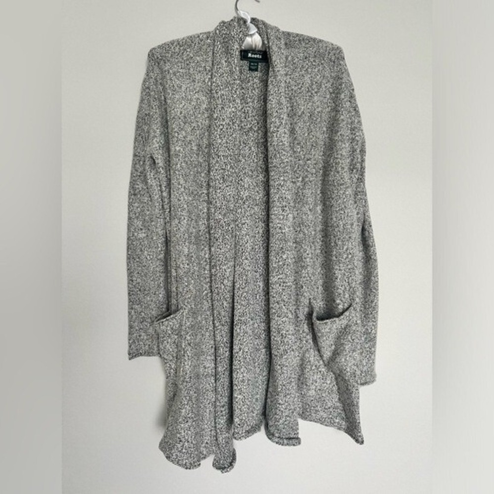 Roots Cabin Open‎ Cardigan iWomens XS Cozy Layer Travel Oat Gray Indie Cabincore